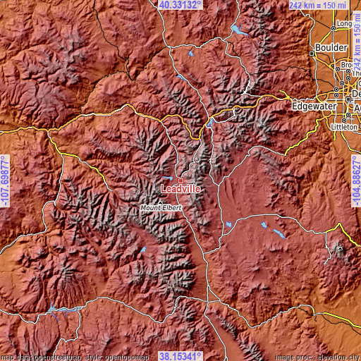 Topographic map of Leadville