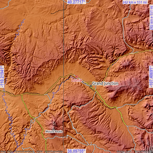 Topographic map of Loma