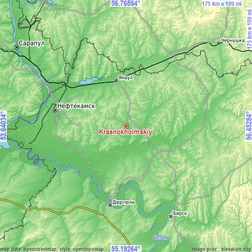 Topographic map of Krasnokholmskiy