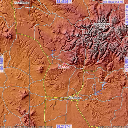 Topographic map of Mancos