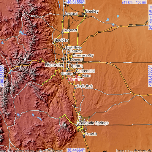 Topographic map of Meridian