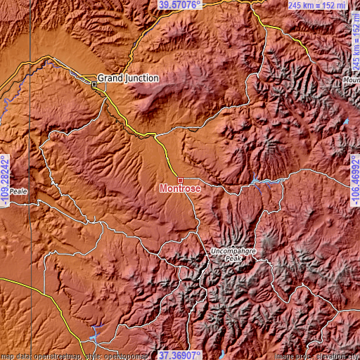 Topographic map of Montrose