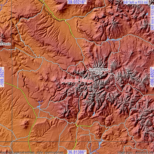 Topographic map of Mountain Village