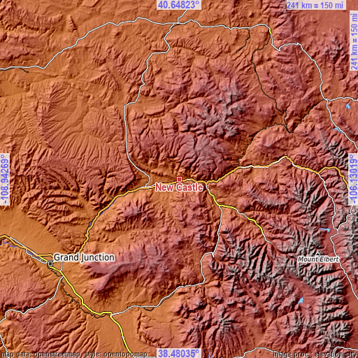 Topographic map of New Castle