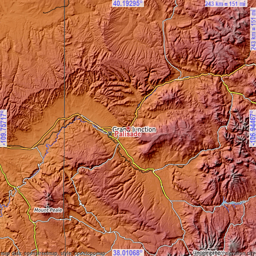 Topographic map of Palisade