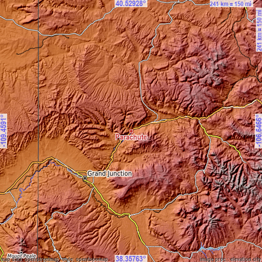 Topographic map of Parachute