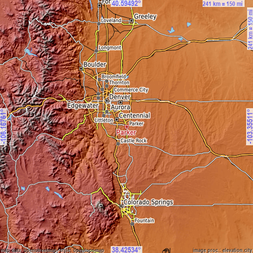 Topographic map of Parker