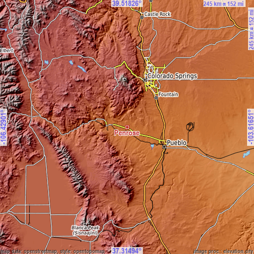 Topographic map of Penrose