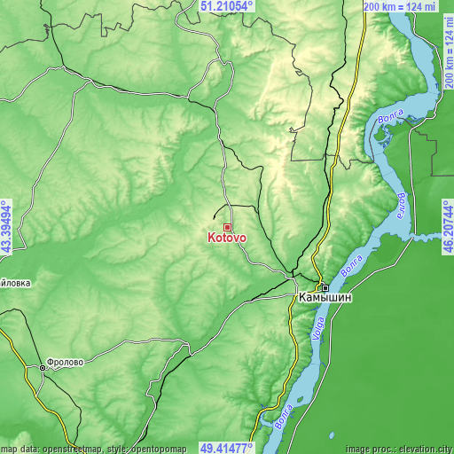 Topographic map of Kotovo