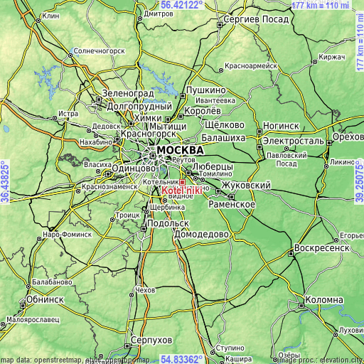 Topographic map of Kotel’niki