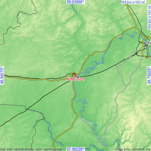 Topographic map of Kotel’nich