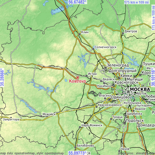 Topographic map of Kostrovo