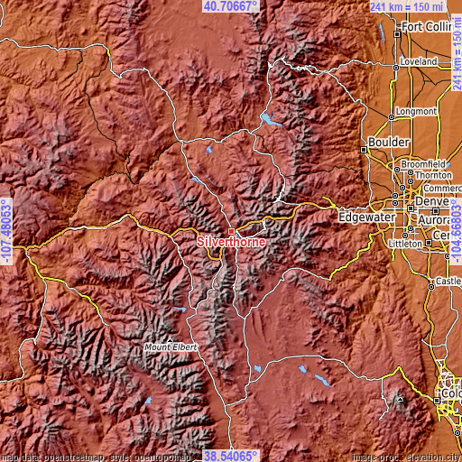 Topographic map of Silverthorne