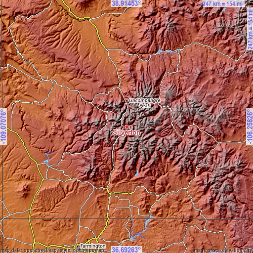 Topographic map of Silverton