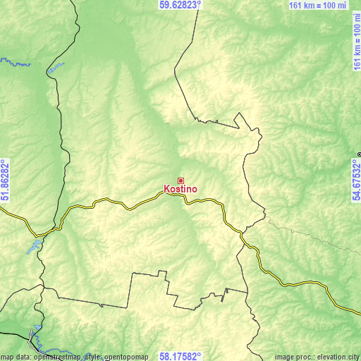 Topographic map of Kostino