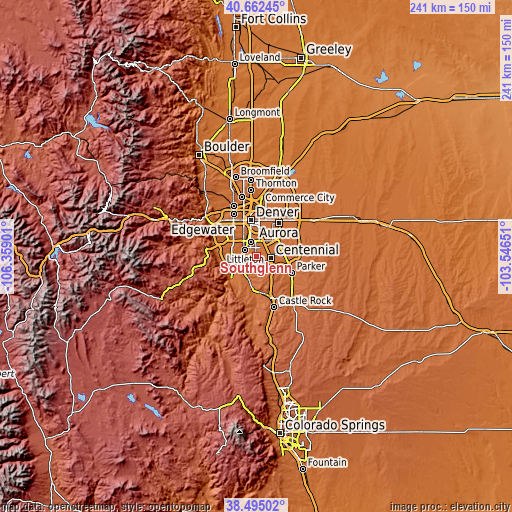 Topographic map of Southglenn