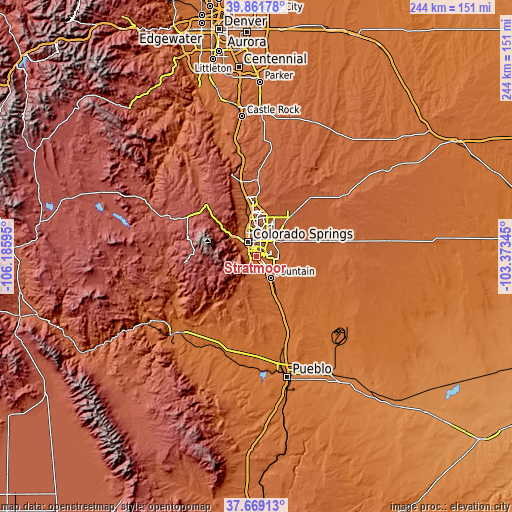 Topographic map of Stratmoor