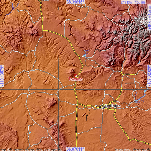 Topographic map of Towaoc