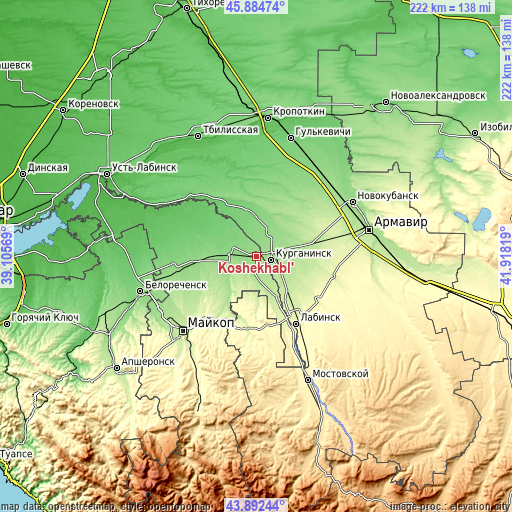 Topographic map of Koshekhabl’