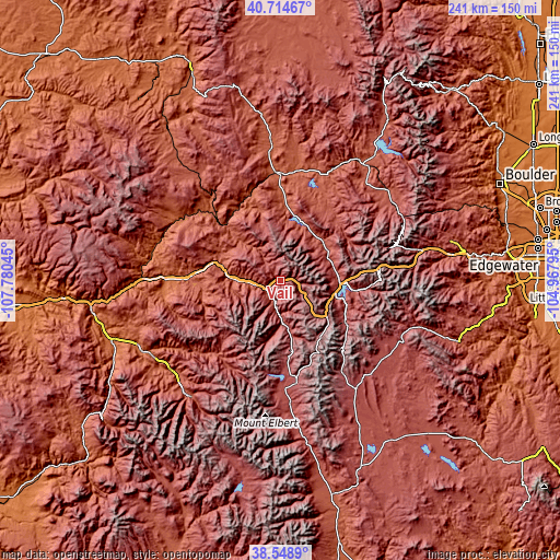 Topographic map of Vail