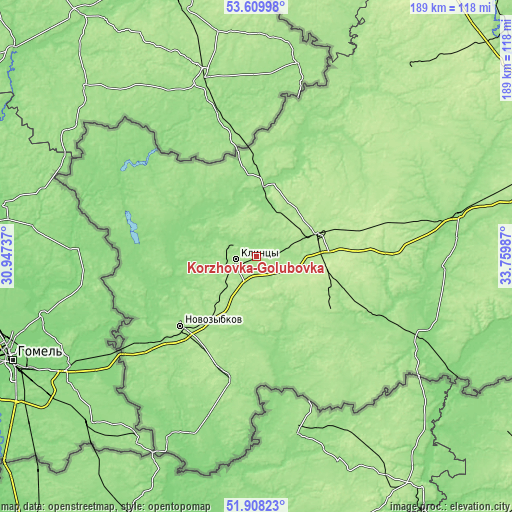 Topographic map of Korzhovka-Golubovka