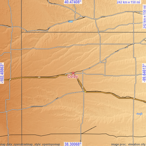 Topographic map of Colby