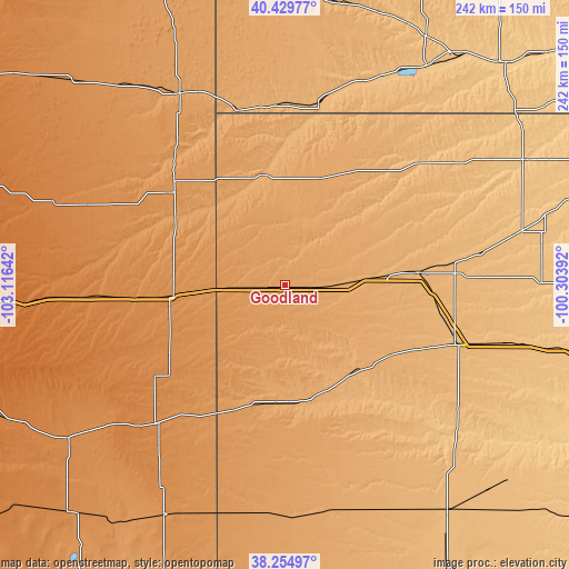 Topographic map of Goodland