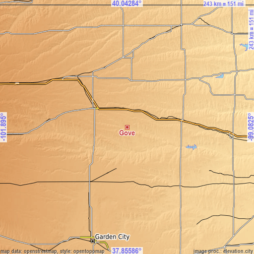 Topographic map of Gove