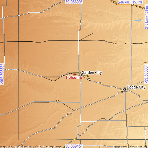 Topographic map of Holcomb