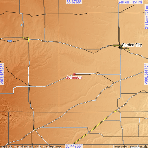 Topographic map of Johnson