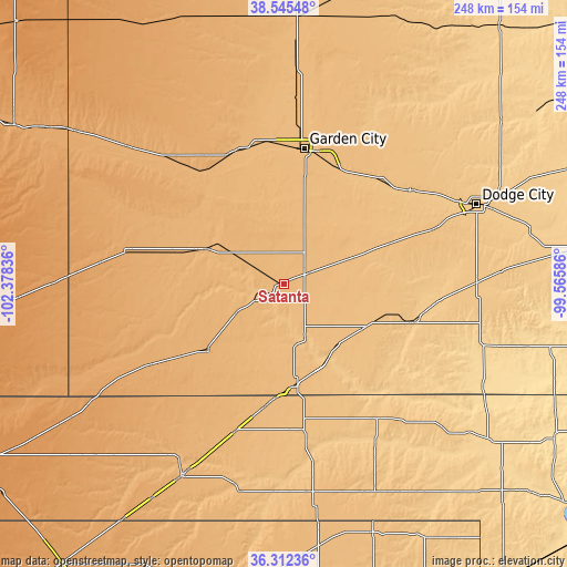 Topographic map of Satanta