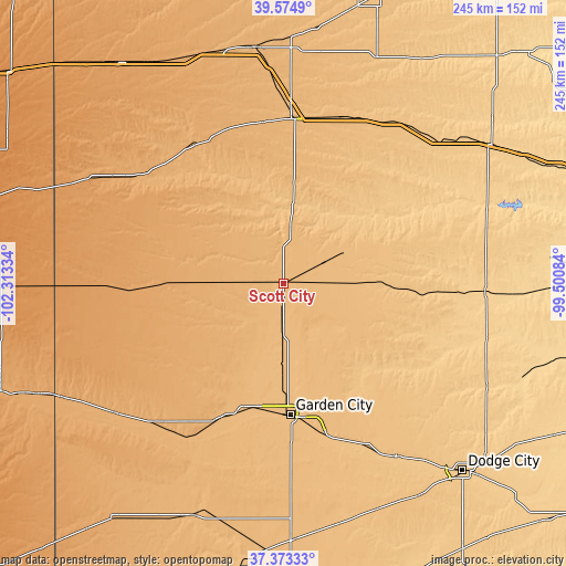 Topographic map of Scott City