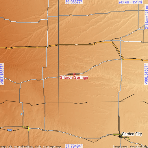 Topographic map of Sharon Springs