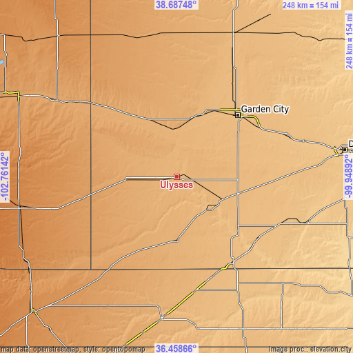 Topographic map of Ulysses