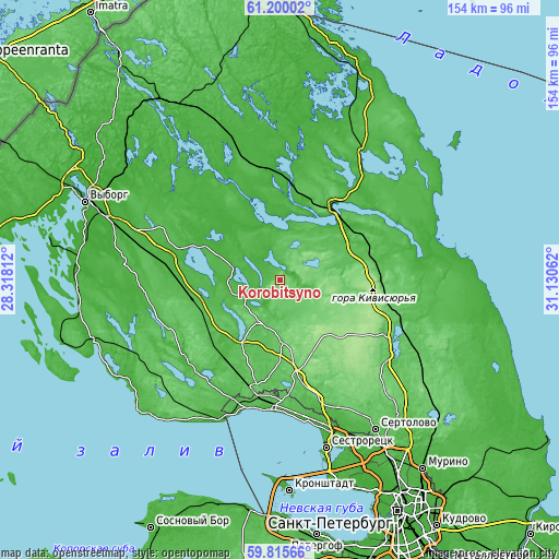 Topographic map of Korobitsyno