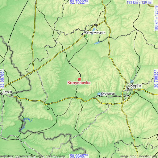 Topographic map of Konyshevka