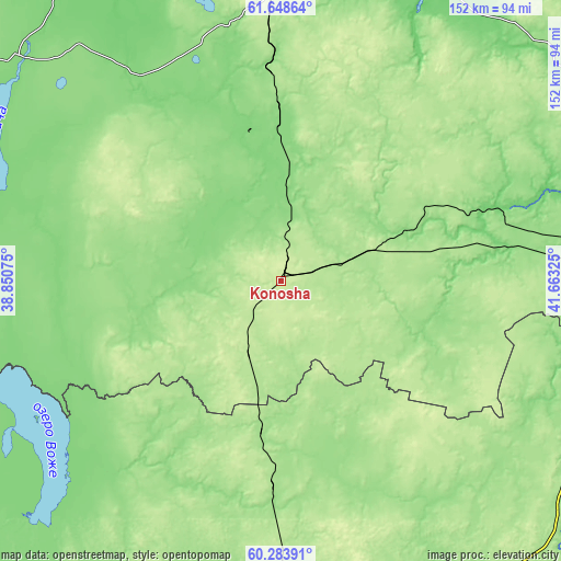 Topographic map of Konosha