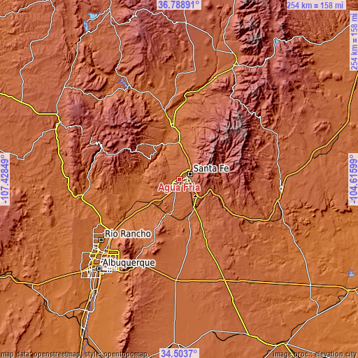 Topographic map of Agua Fria