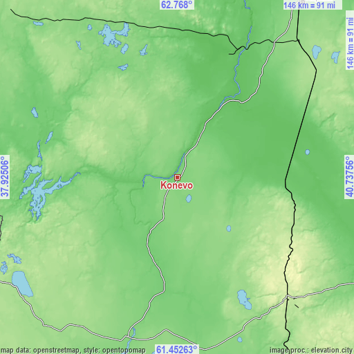 Topographic map of Konëvo