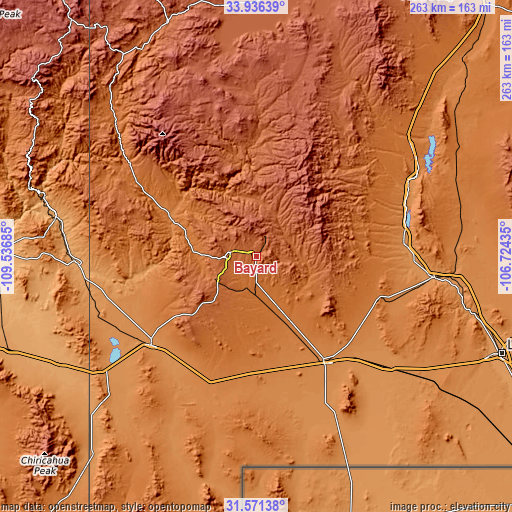 Topographic map of Bayard