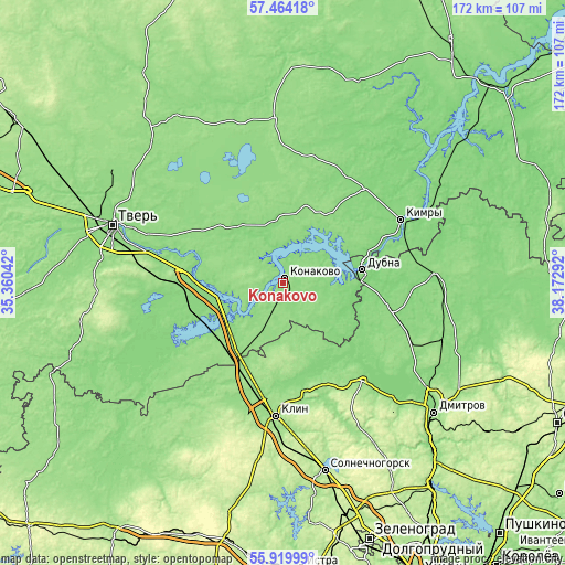 Topographic map of Konakovo