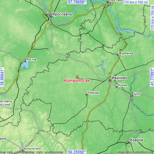 Topographic map of Komsomol’sk