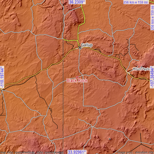 Topographic map of Black Rock