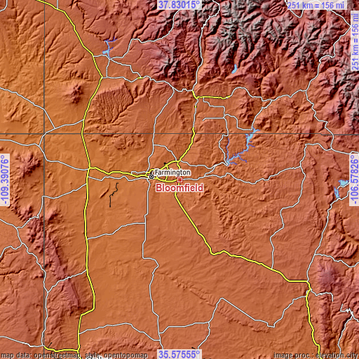 Topographic map of Bloomfield