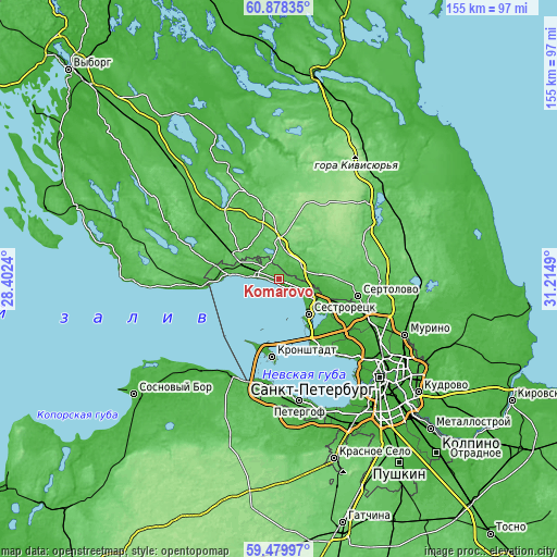 Topographic map of Komarovo