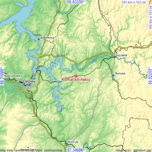 Topographic map of Komarikhinskiy