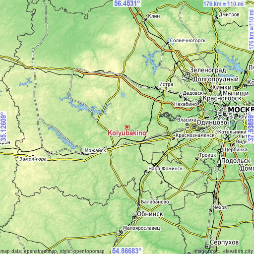 Topographic map of Kolyubakino