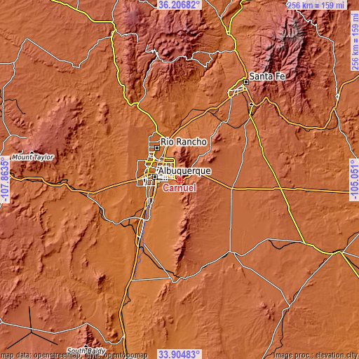 Topographic map of Carnuel
