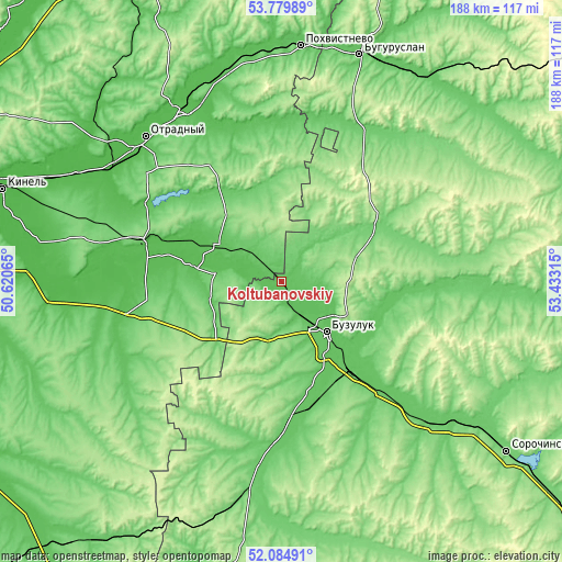 Topographic map of Koltubanovskiy