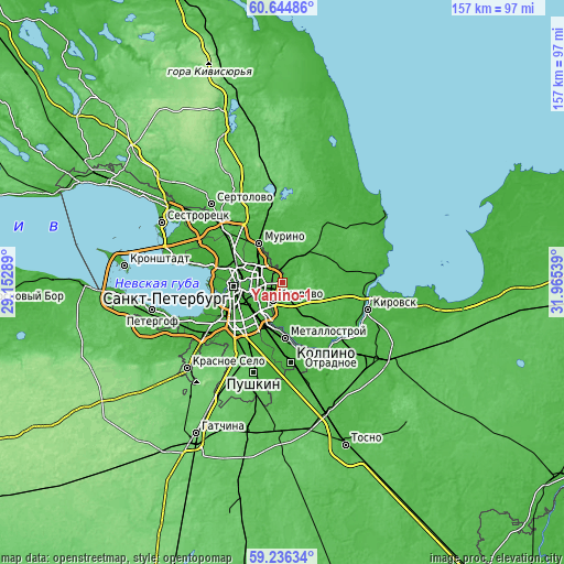 Topographic map of Yanino-1